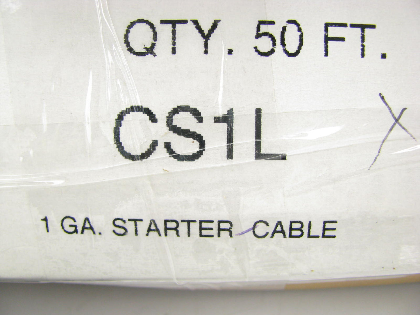 Standard CS1L Starter / Battery Cable - 1 Gauge 50' Feet - Black - 1 AWG