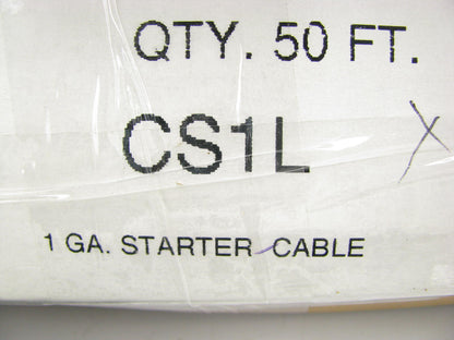 Standard CS1L Starter / Battery Cable - 1 Gauge 50' Feet - Black - 1 AWG