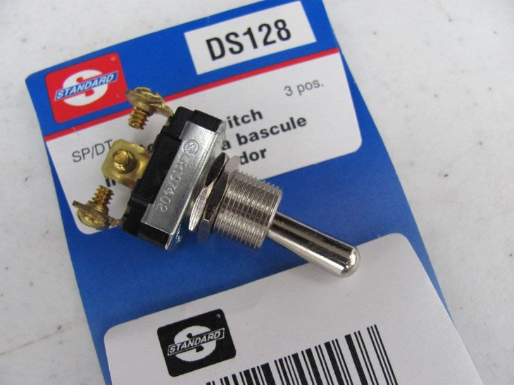 Standard DS128 SP/DT 15A @ 125V / 10A @ 250V Metal Toggle Switch, 3 Position
