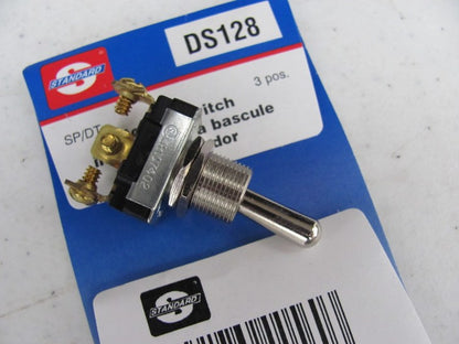 Standard DS128 SP/DT 15A @ 125V / 10A @ 250V Metal Toggle Switch, 3 Position