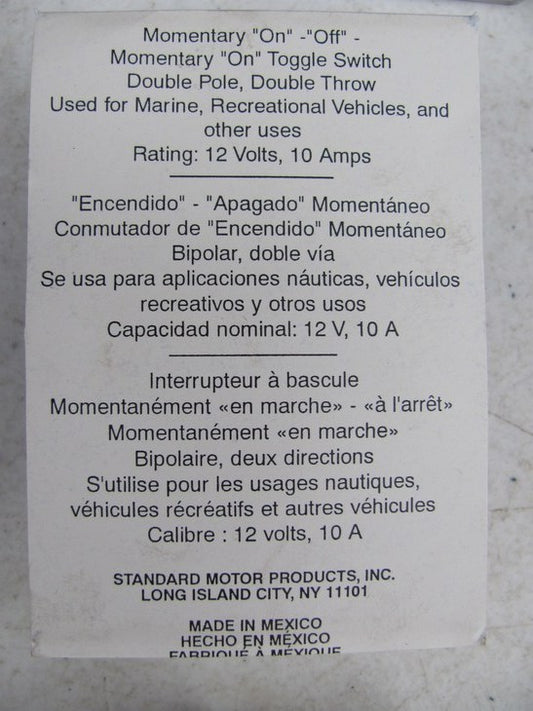 Standard DS270 3 Position, 12 Volt Toggle Switch, 10 Amp