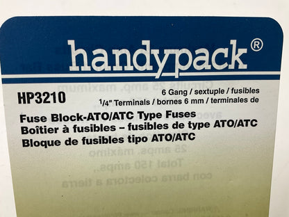 Standard HP3210 Fuse Block 6 Gang, 1/4'' Blade Terminals, 25 Amp Per Circuit