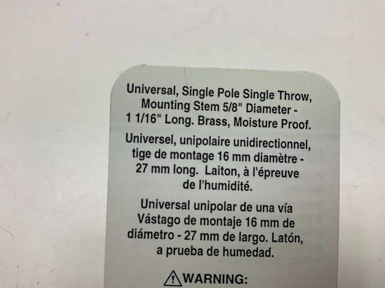 Standard HP5170  Push Button Starter Switch Off-Momentary On, 15 Amp