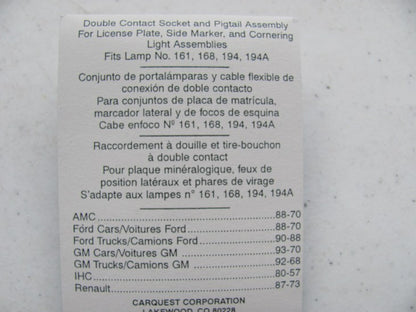 Standard Motor Products S74 Side Marker Light Socket Bulb Wire Harness Pigtail