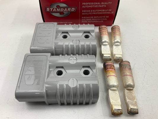 (2) Standard SST312 Forklift Battery Terminal Charge Connectors 4 Gauge, 175 Amp