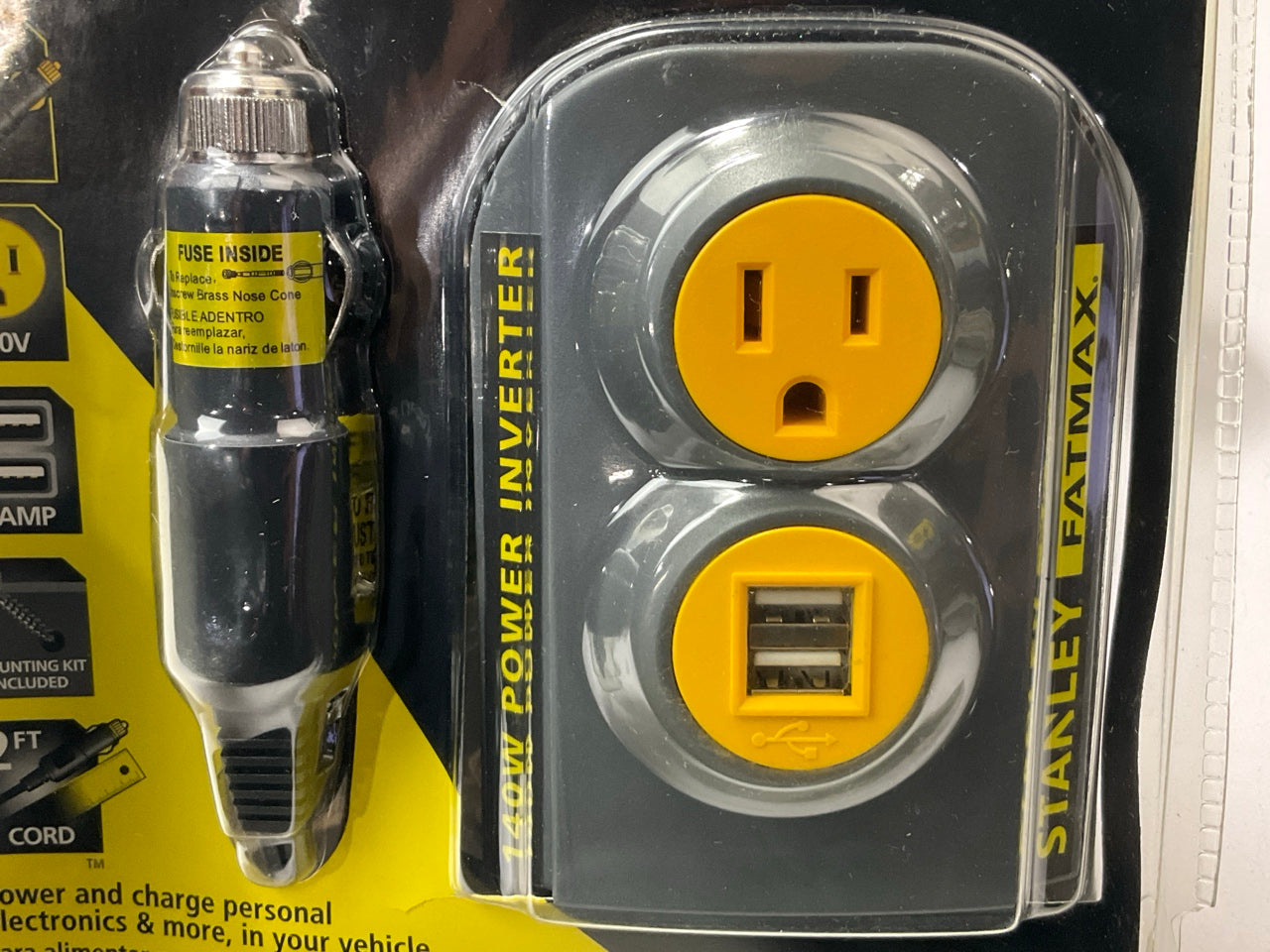 Stanley FatMax 140-Watt 12V Power Inverter With Dual USB Ports 140W