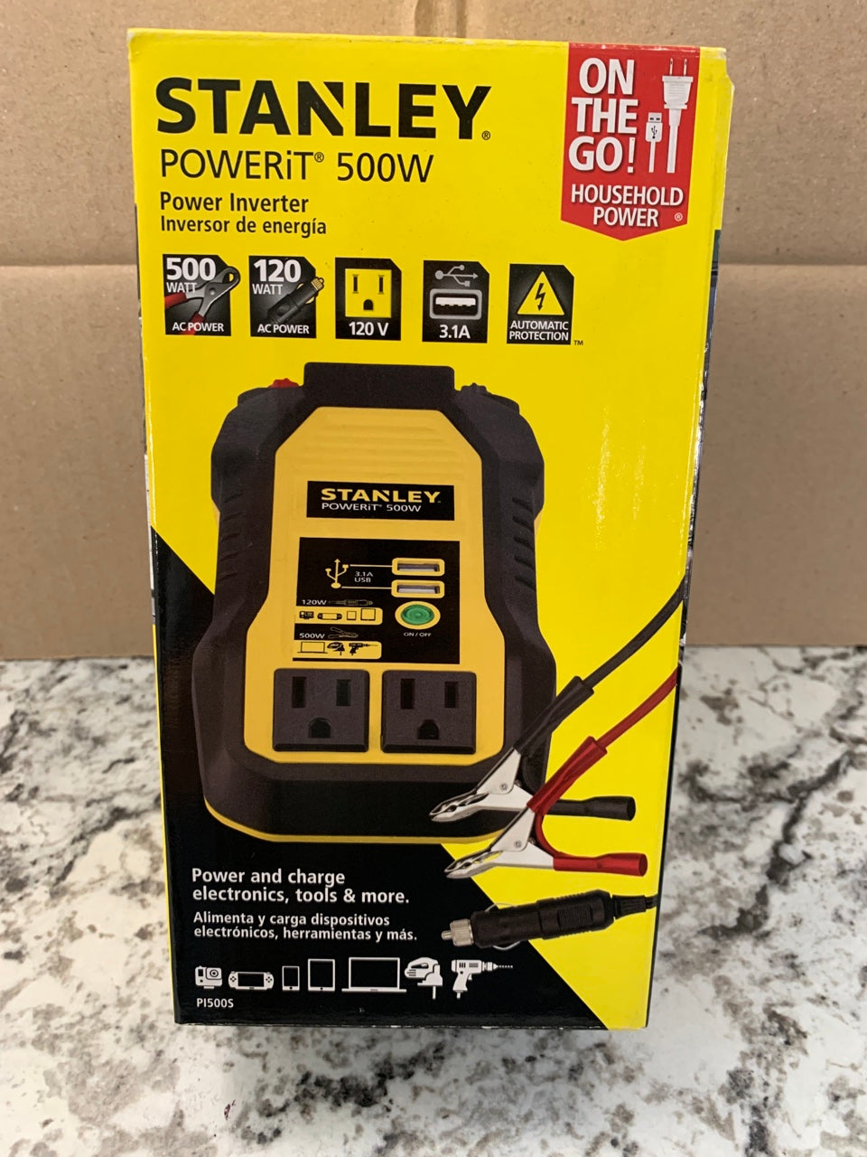NEW IN BOX - Stanley PI500S 500 Watt Power Inverter 500W