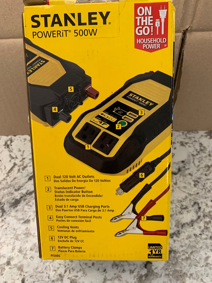NEW IN BOX - Stanley PI500S 500 Watt Power Inverter 500W