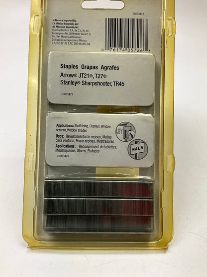 Stanley TRA200BN Light-Duty Staple Assortment - 1,500 Ct - For Arrow JT21, T27