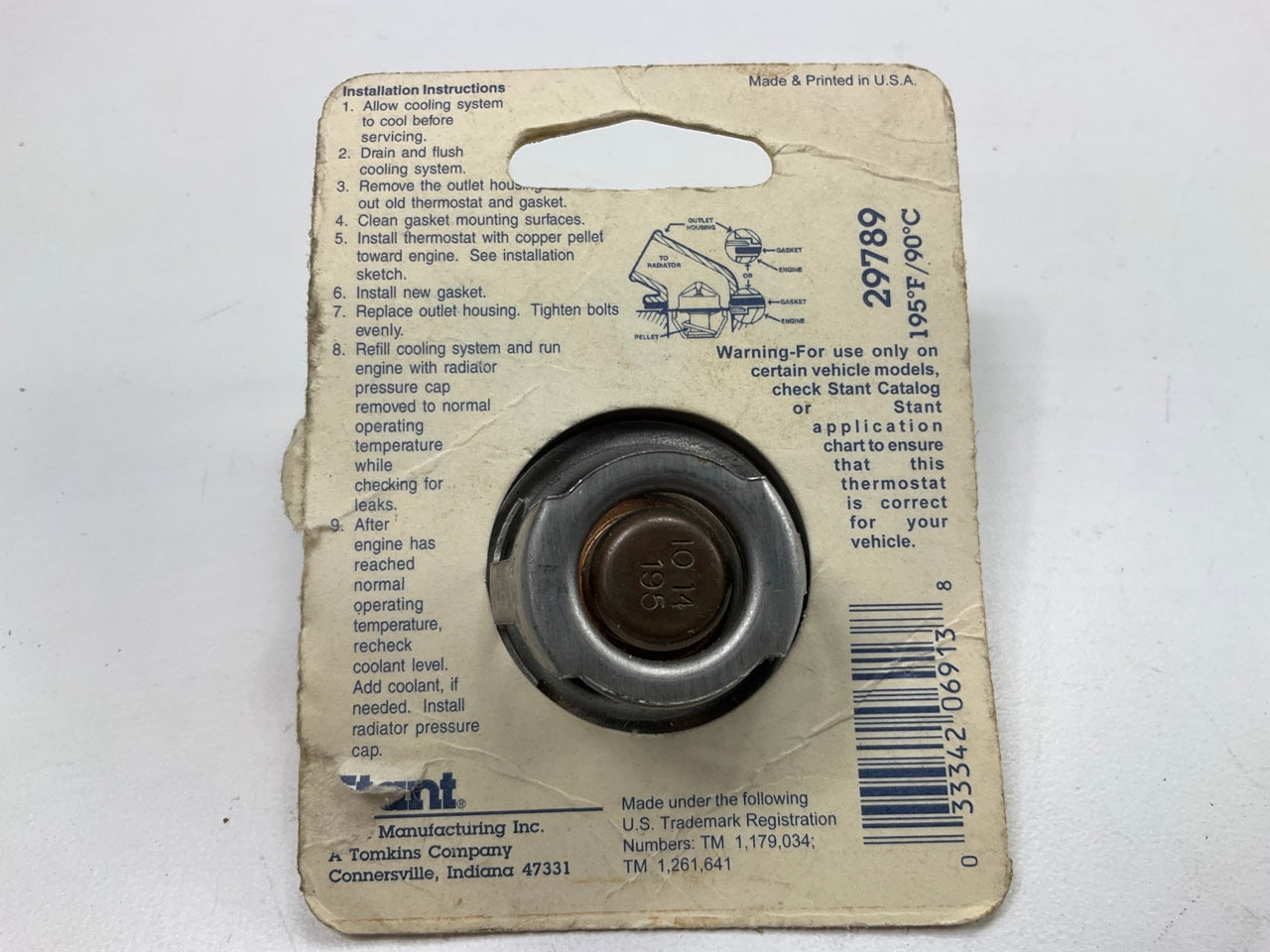 Stant 29789 Engine Coolant Thermostat - 195 Degree; OE Temperature