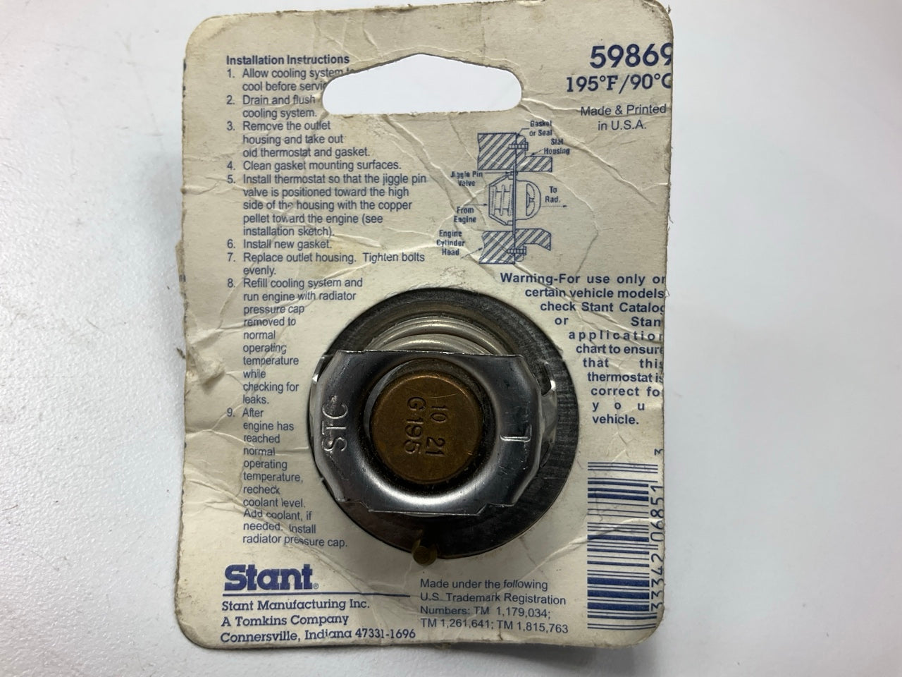 Stant 59869 Heavy Duty Engine Coolant Thermostat 195 Degree