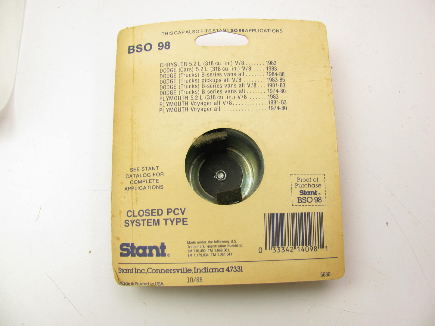 Stant BSO98 Engine Oil Filler Cap