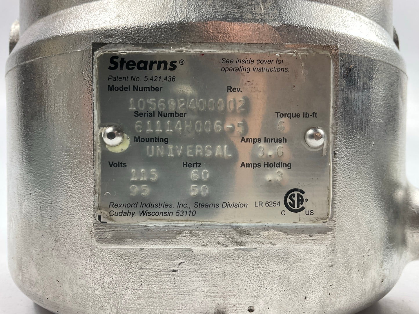 MISSING CLIP - Stearns 105692400002  Solenoid Actuated Holding Brake