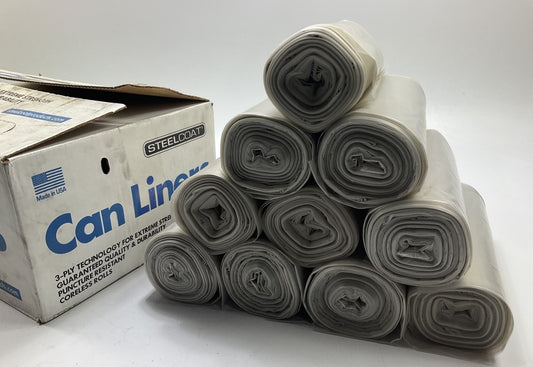 FG-P9934-44 Can Liner - 55-60 Gallon HD Clear Trash Bags 1.5 Mil, 100 Bags Total