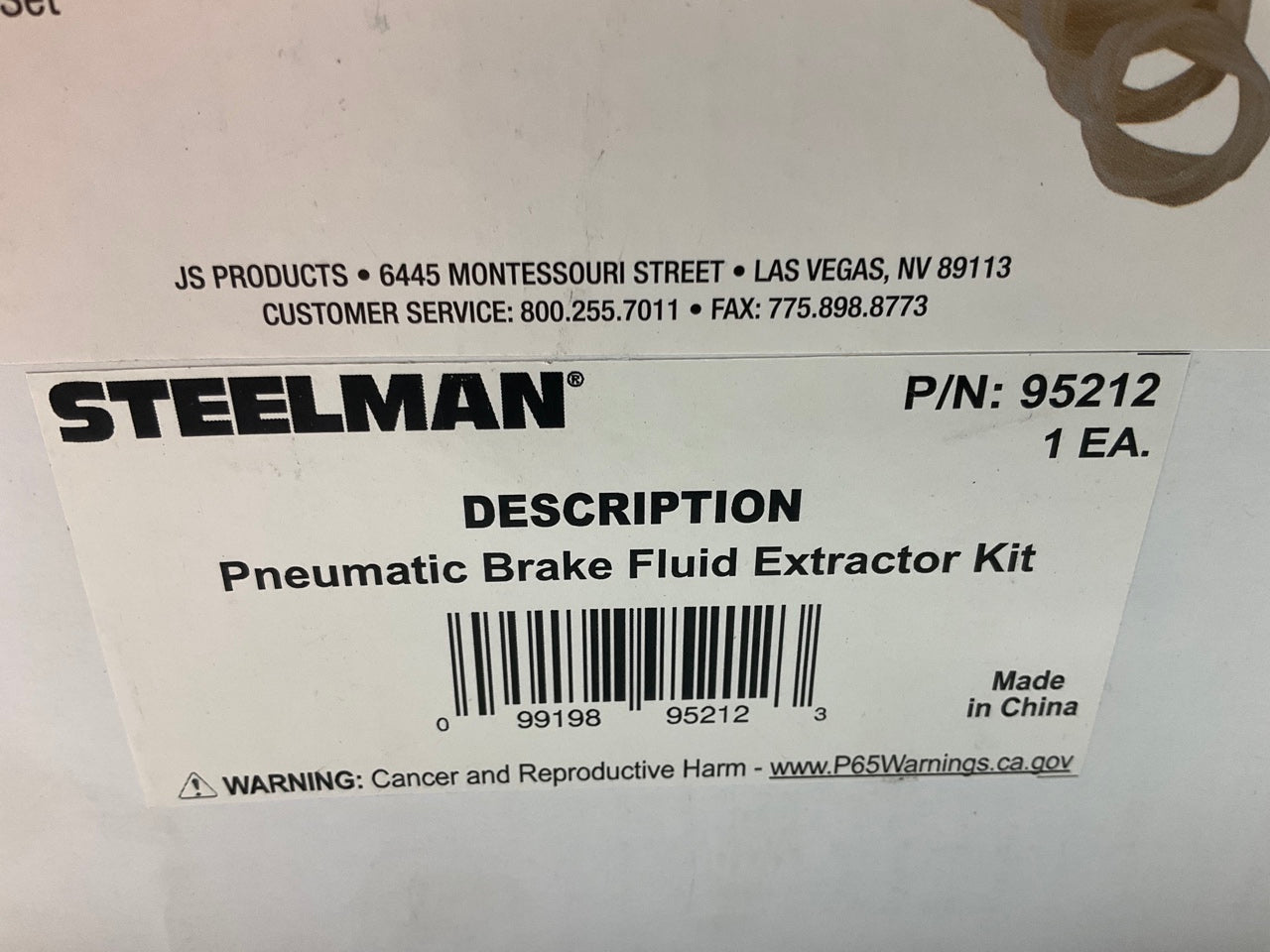 MISSING Fitting & A Hose - Steelman Pneumatic Brake Fluid Bleeder Extractor Kit