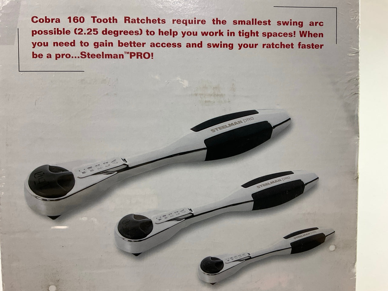 Steelman 98860 Pro 3 Piece 160 Tooth Cobra Ratchet Set (1/4'', 3/8'', 1/2'')