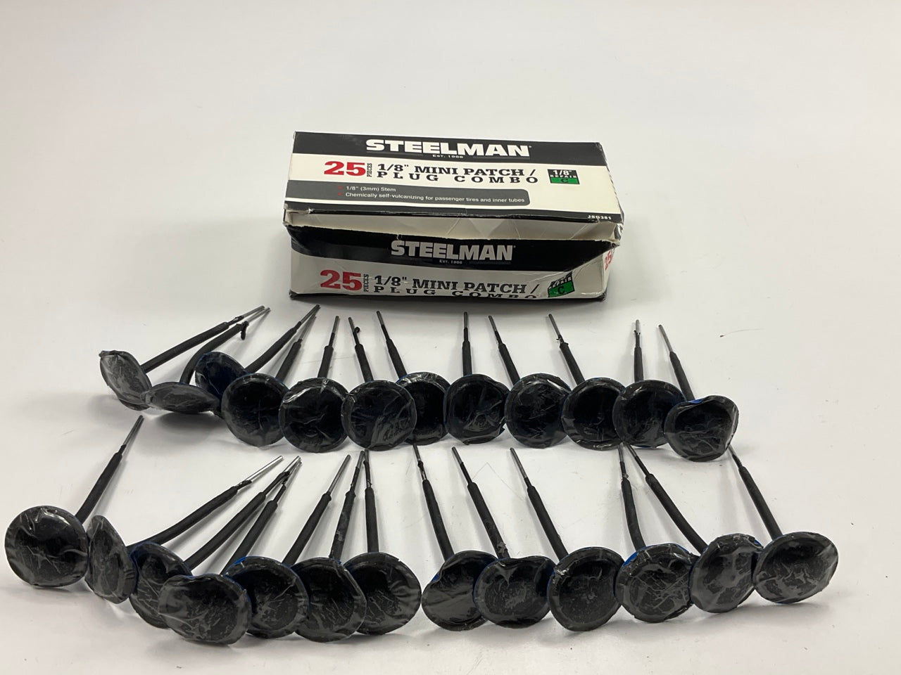 Steelman JSG381 1/8 In. Tire Repair Patch/Plug Combo, Box Of 25