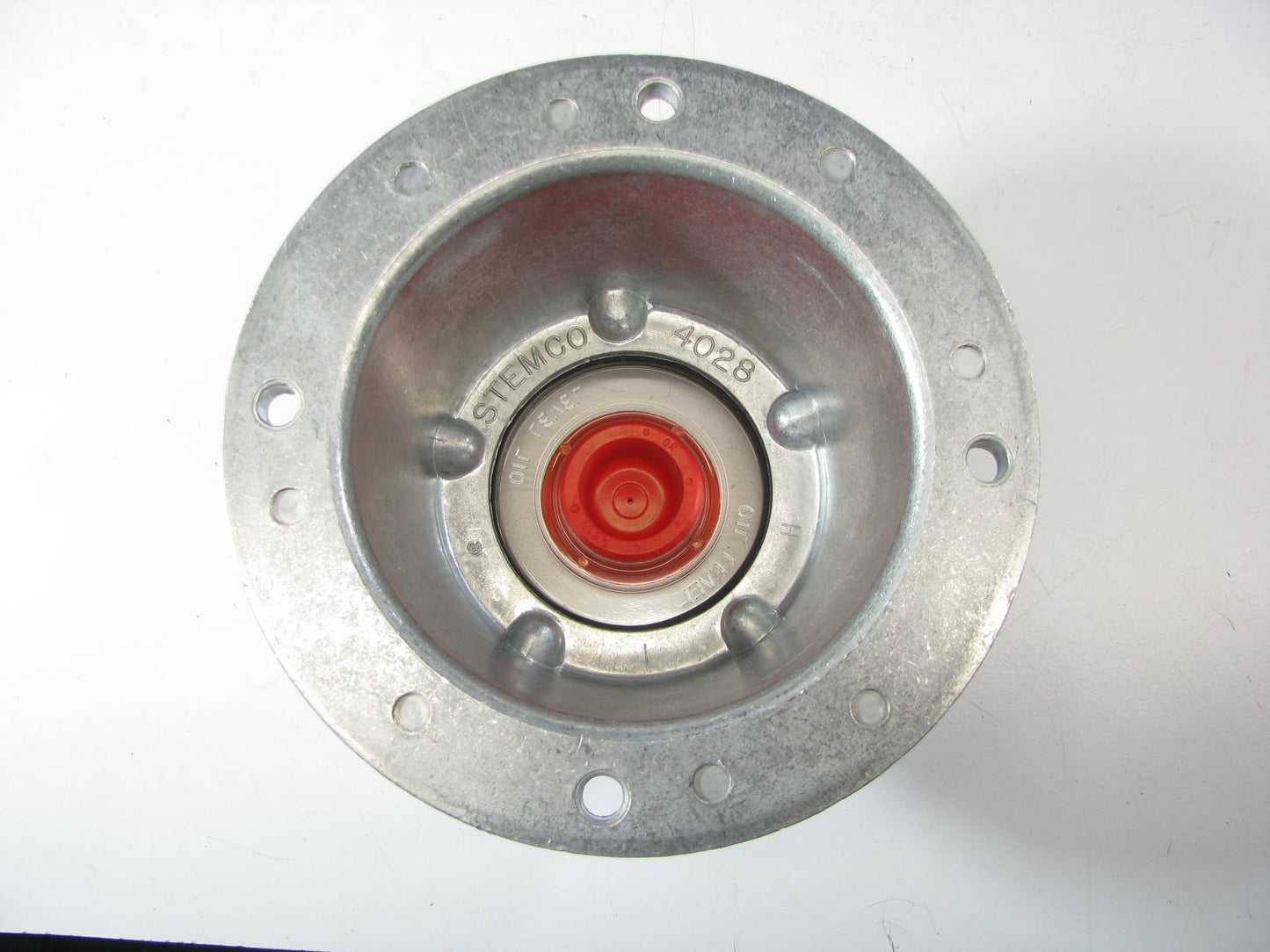 Stemco 340-4028 Trailer Oil Hub Cap - 5.94'' OD 4.09'' ID 5'' Bolt Circle X 4 Hole