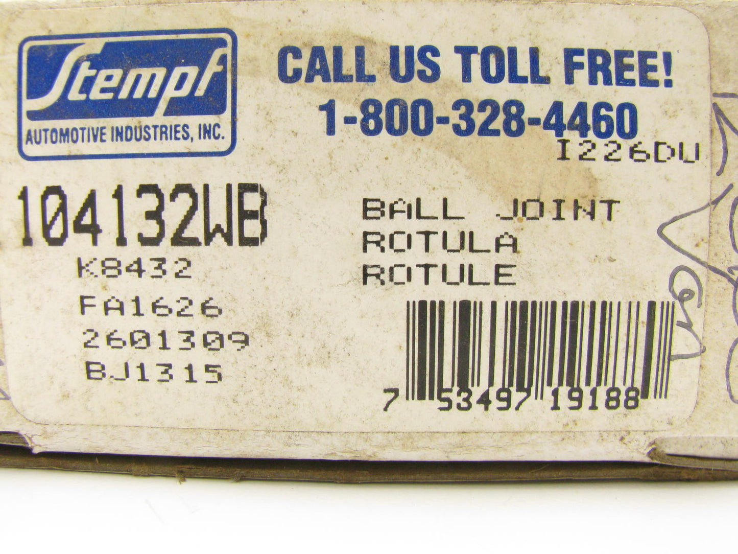 Stempf 104132WB Suspension Ball Joint - Front Upper