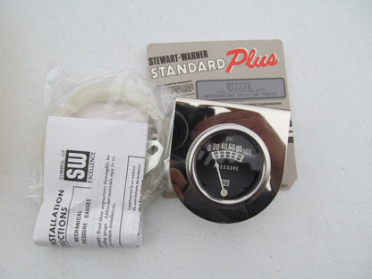 Stewart-warner 82213B Oil Pressure Gauge Kit W/ Mounting Bezel Bracket 2-1/32''