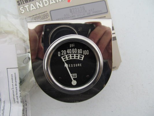 Stewart-warner 82213B Oil Pressure Gauge Kit W/ Mounting Bezel Bracket 2-1/32''