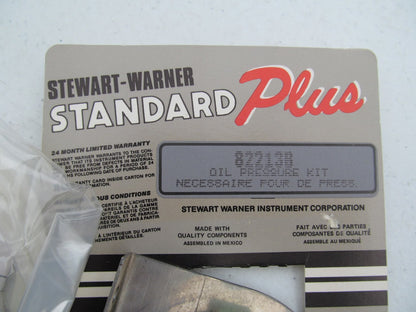 Stewart-warner 82213B Oil Pressure Gauge Kit W/ Mounting Bezel Bracket 2-1/32''