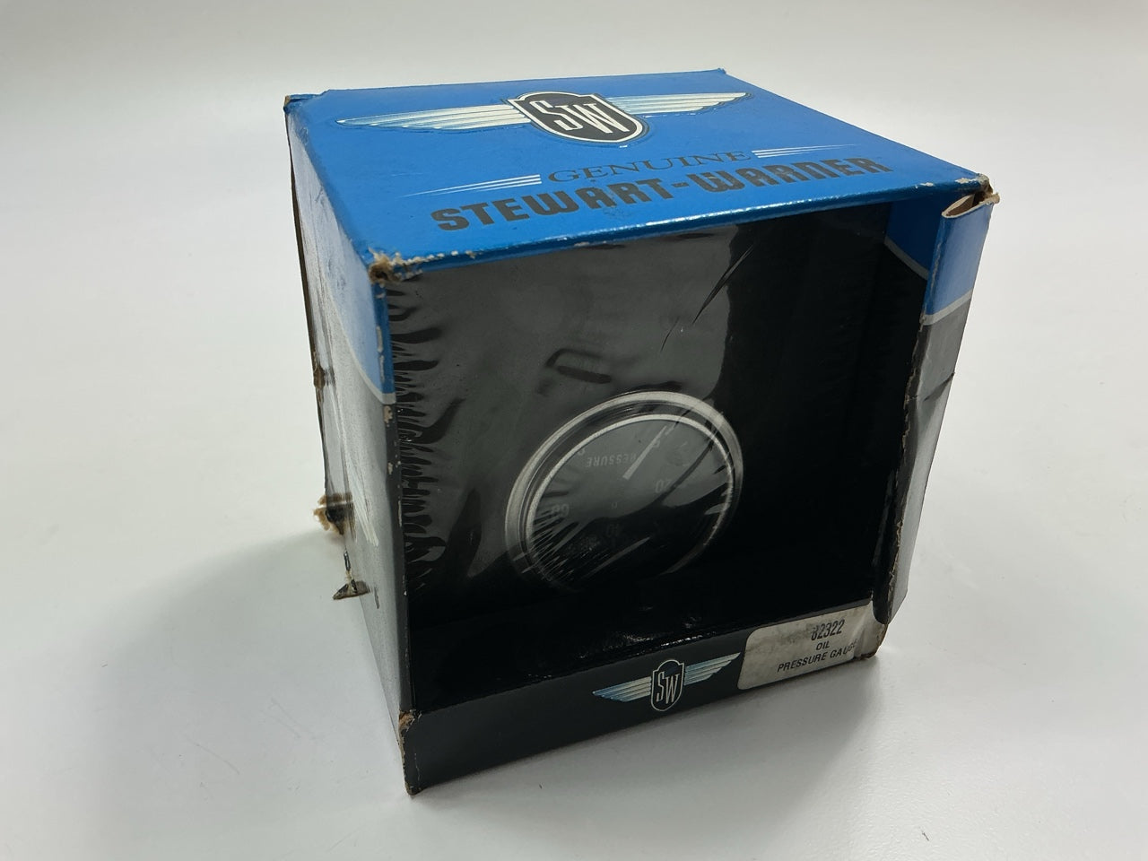 Stewart Warner 82322 2-1/16'' Black Face 0-80 PSI Oil Pressure Gauge