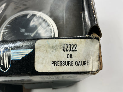 Stewart Warner 82322 2-1/16'' Black Face 0-80 PSI Oil Pressure Gauge