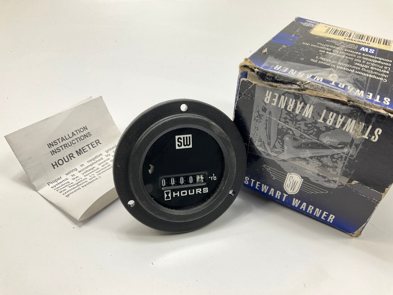 Stewart-warner SW83501 2 Screw Mount 10-50 VDC Hourmeter, 2-1/16'' Diameter