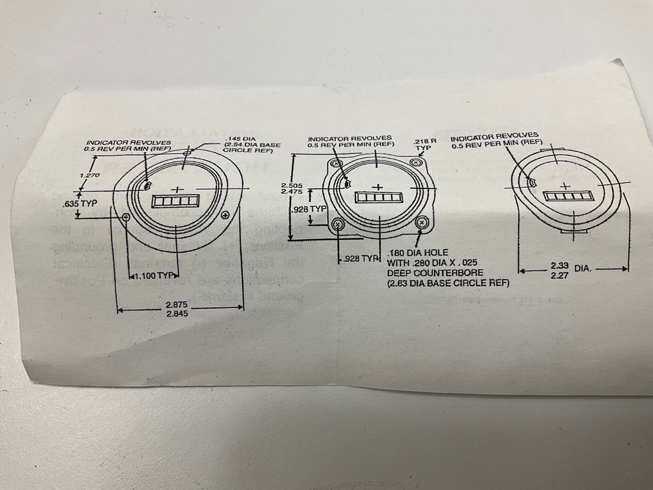Stewart-warner SW83501 2 Screw Mount 10-50 VDC Hourmeter, 2-1/16'' Diameter