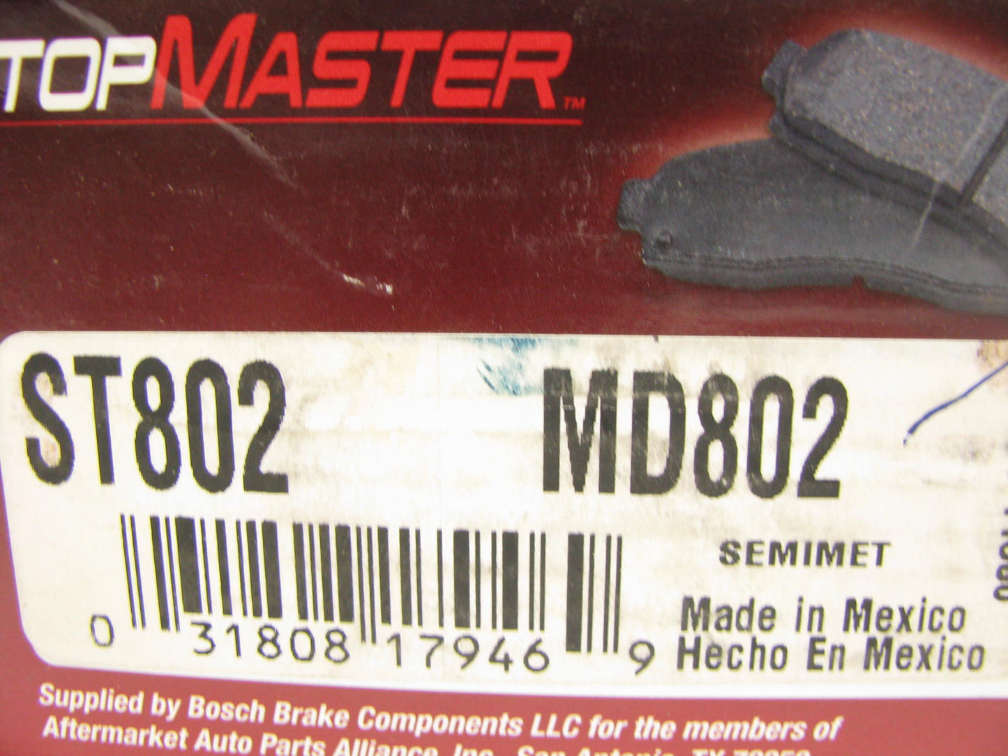 Stop Master ST802 Rear Disc Brake Pad Set - Semi-Metallic