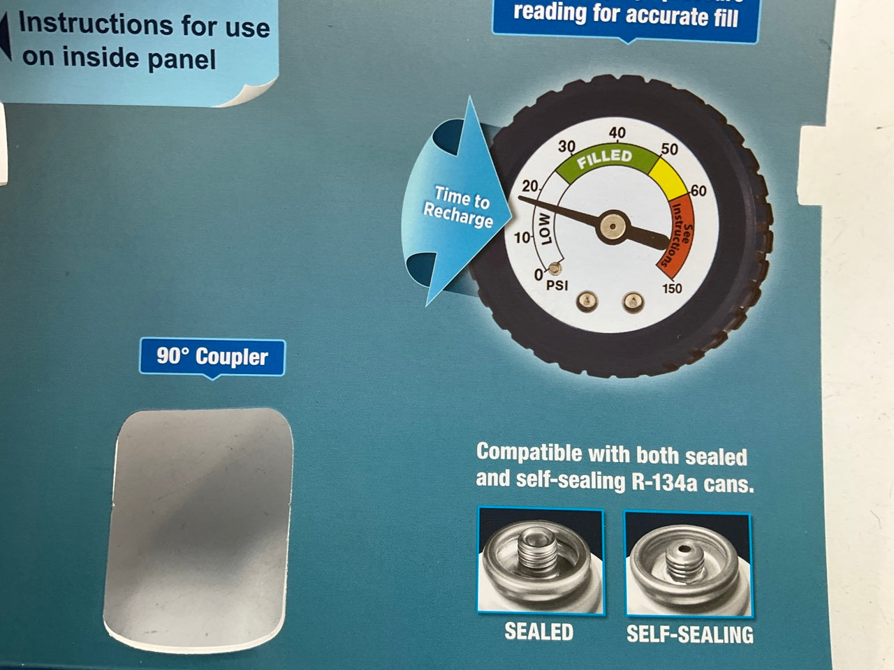 EZ Chill EZC110 Auto A/C Recharge Kit With Reusable 134 A/C Gauge And Hose