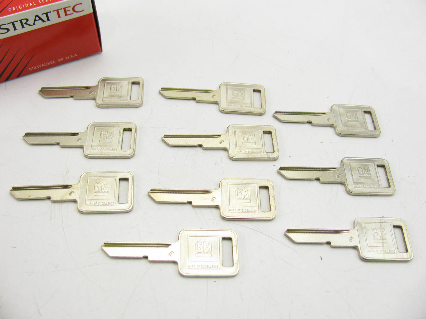 (x10) OEM GM Strattec 320404  Ignition  E Key Blank  60-80 GM GMC Chevrolet