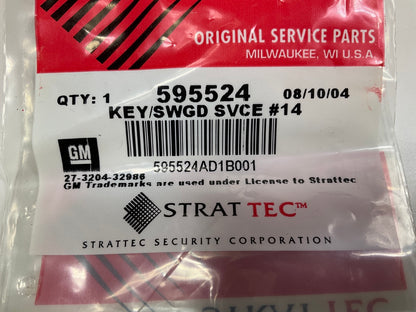 (5) PACK - NEW OEM 595524 STRATTEC Single Sided, VATS # 14 Ignition Key Blanks