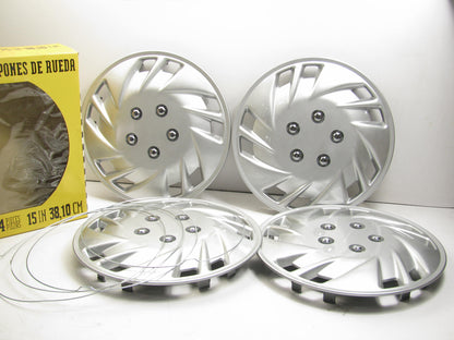 Style-line 7015PK Universal 15'' Plastic Wheel Cover Set - Torpedo Style
