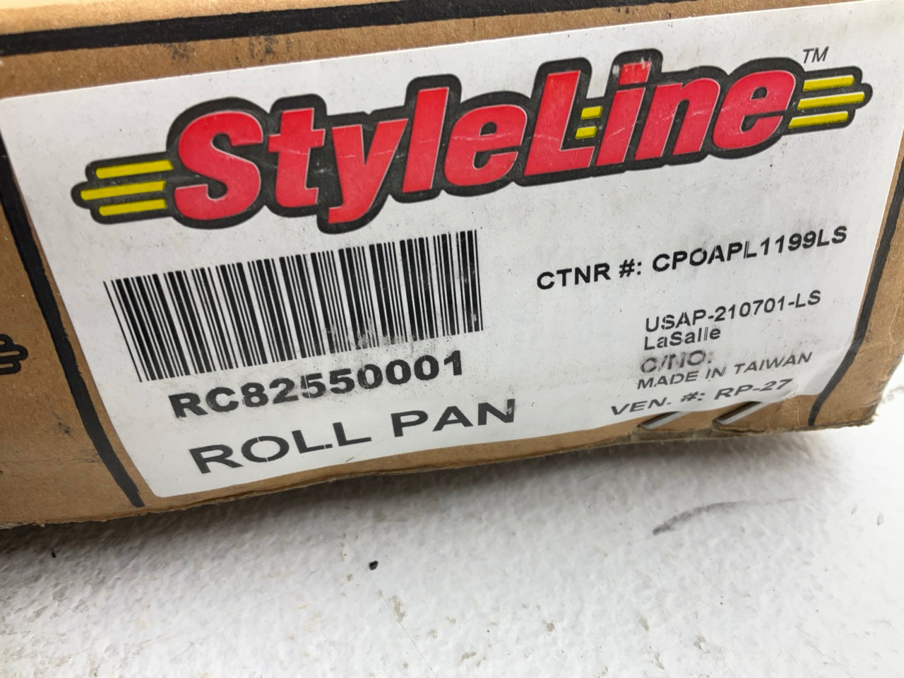 Styleline RC82550001 Rear Roll Pan Primed W/ License Plate - 67-72 Chevrolet C10