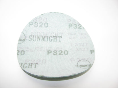 (100 Pcs) Sunmight Film 5'' 320G Grip No Hole Sanding Abrasive Discs - 320 Grit