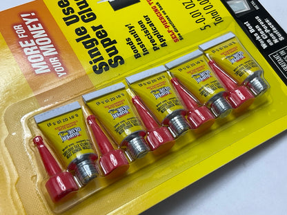 SUPER GLUE 15175 Instant Adhesive Single Use Super Glue Mini Tubes, 5 Pack