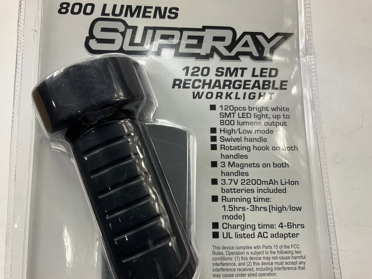 Superay 120 SMT LED Rechargeable Worklight Work Light LED Lamp - 800 Lumens