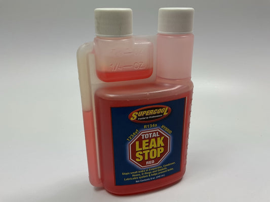 SUPERCOOL 33911 134a & 1234 Total Leak Stop With UV Dye 8oz Treats 4 Vehicles