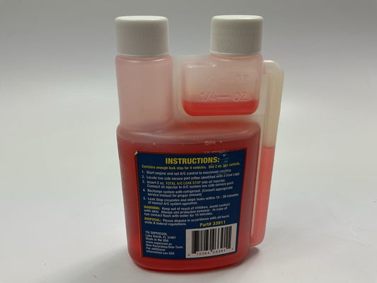 SUPERCOOL 33911 134a & 1234 Total Leak Stop With UV Dye 8oz Treats 4 Vehicles