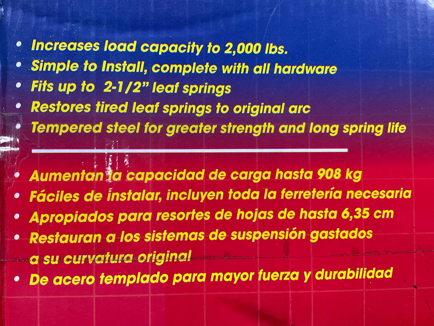 MISSING WASHERS, NUTS Superior 11-1040 Leaf Spring Helper Over Leaf Overload Kit