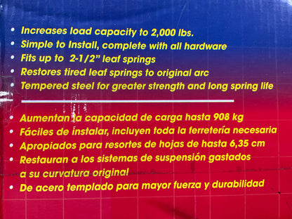 MISSING WASHERS, NUTS Superior 11-1040 Leaf Spring Helper Over Leaf Overload Kit