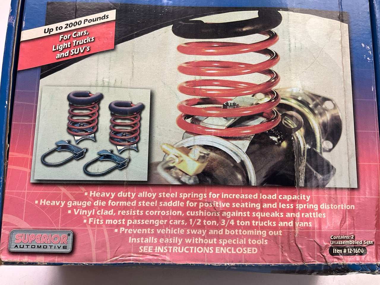 Superior UNIVERSAL Heavy Duty Helper Coil Springs - Load Lift Up To 2000lbs