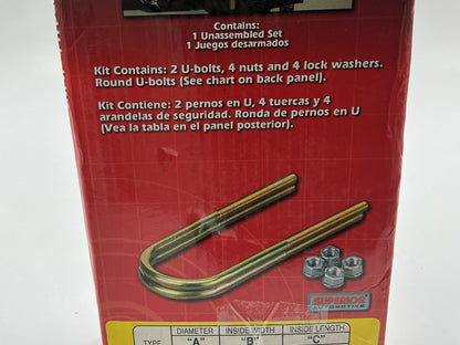 SUPERIOR 13-0112A Round U-Bolt Kit Leaf Spring U Bolts 2-1/2 X 6-1/2 2 U Bolts