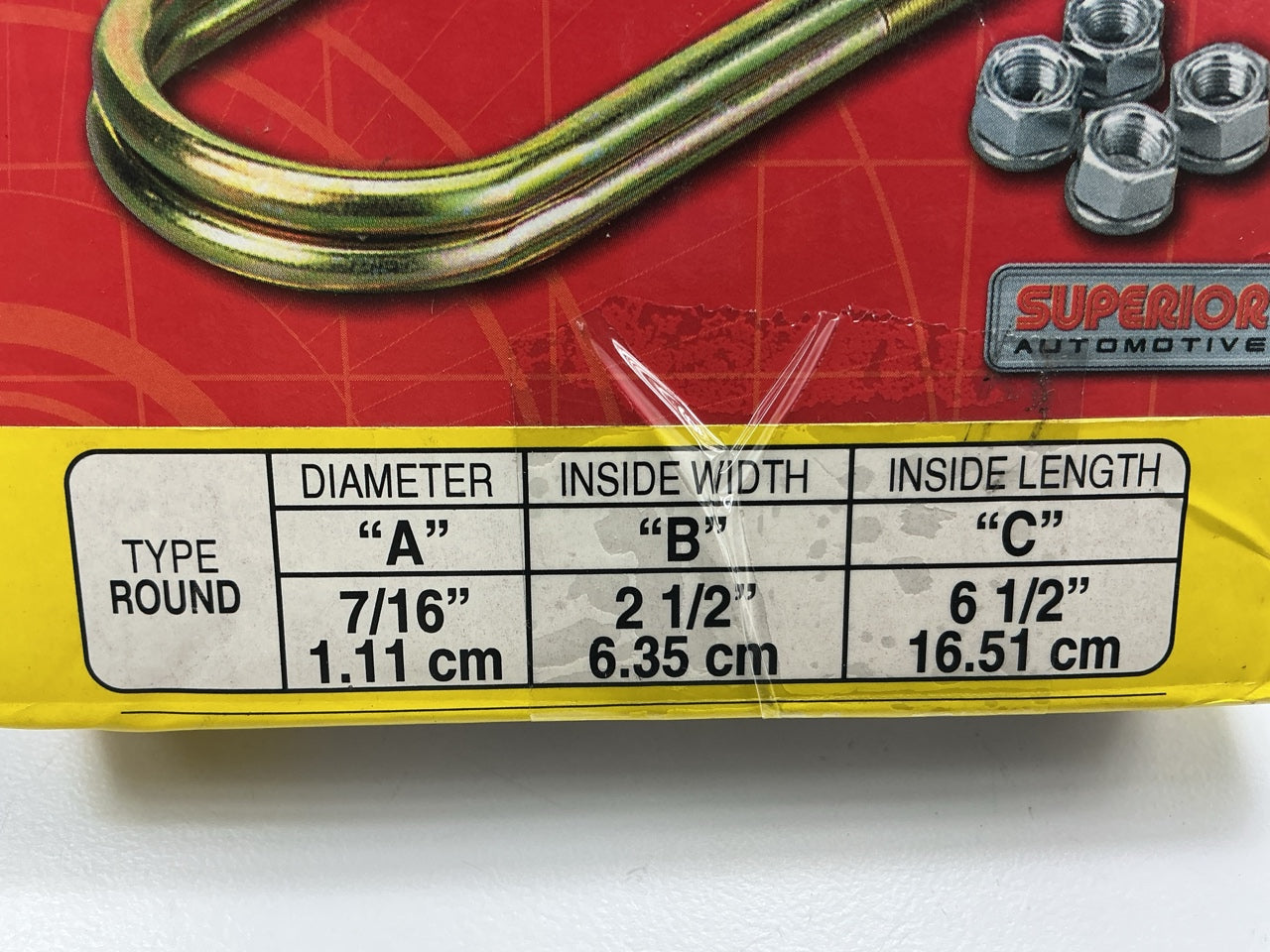 SUPERIOR 13-0112A Round U-Bolt Kit Leaf Spring U Bolts 2-1/2 X 6-1/2 2 U Bolts