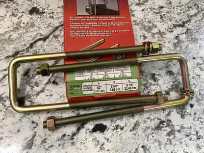 Superior 13-0146A Square Leaf Spring U-Bolt Kit, 1/2''x 2 5/8''x 9 1/4''