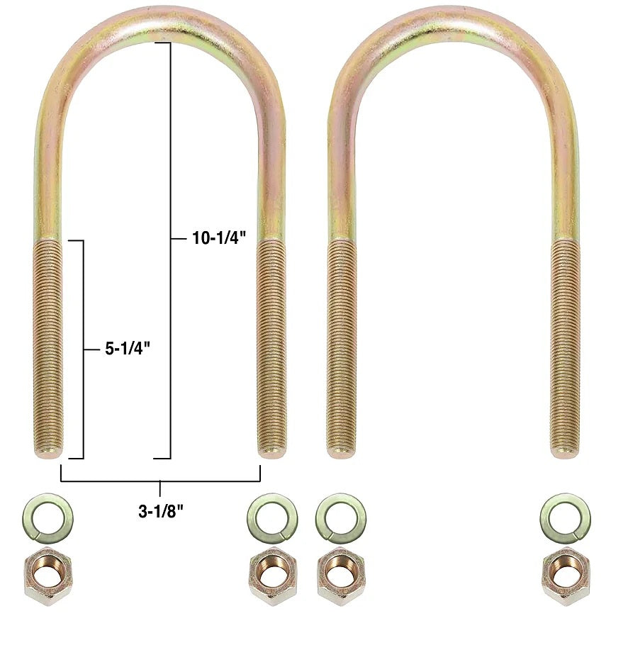 Superior 13-1111A Leaf Spring U-Bolt Kit (1/2 Inch X 3-1/8 Inch X 10-1/4'' Round)