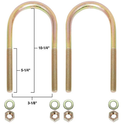 Superior 13-1111A Leaf Spring U-Bolt Kit (1/2 Inch X 3-1/8 Inch X 10-1/4'' Round)