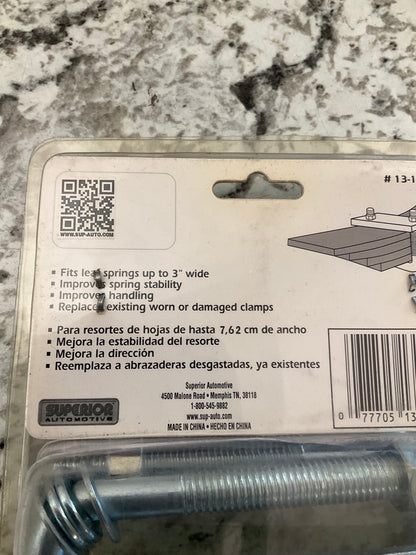 Superior 13-1501A 3 Inch 3'' Leaf Spring Axle U-Bolt Clamp Kit